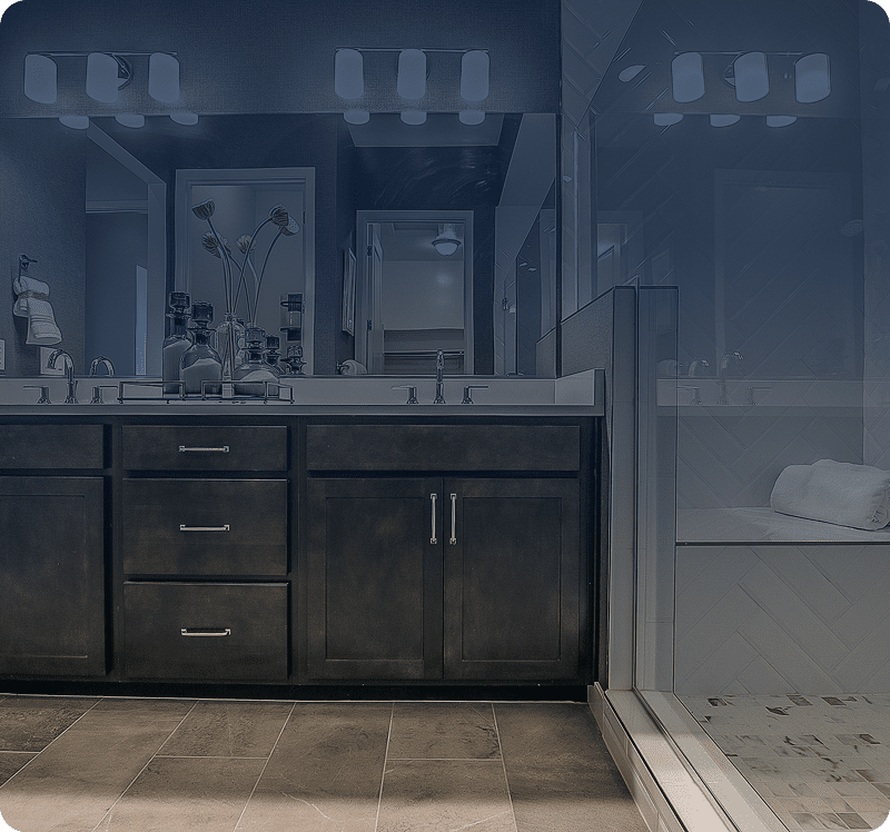 Modern bathroom with double vanity