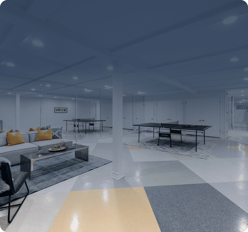 Stylish basement interior design