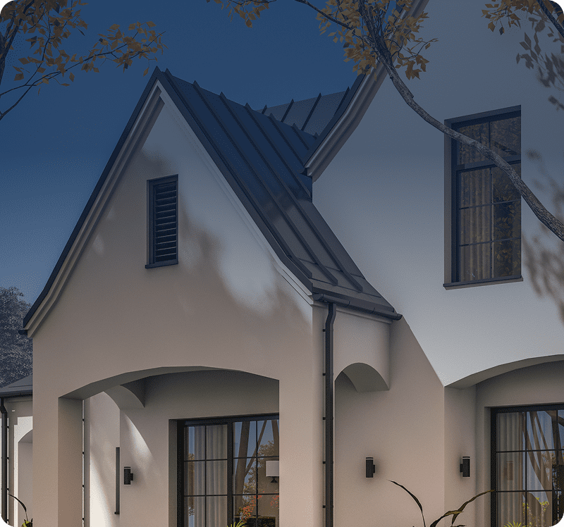 Contemporary architecture under blue sky