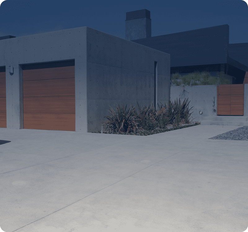 Minimalist home exterior with driveway
