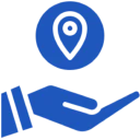 Hand holding location pin icon