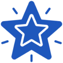 Radiant blue star graphic